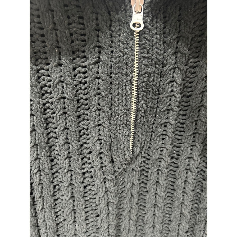 Aerie Sweater Womens Medium Black Chunky Knit Oversized Pullover Collar Cozy - Picture 3 of 10